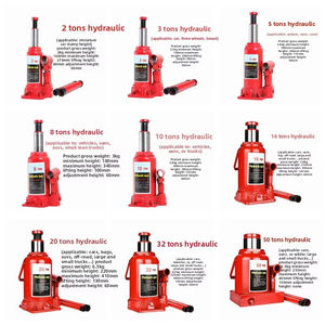 Crics Bouteilles Hydrauliques Rouges Robustes de Grande Capacité 2T/3T/5T/8T/10T/12T/16T/20T/50 <span class=keywords><strong>Tonnes</strong></span> pour Outils de Réparation Auto, Voiture, Véhicule, Camion, Camping-Car - Product Image 5