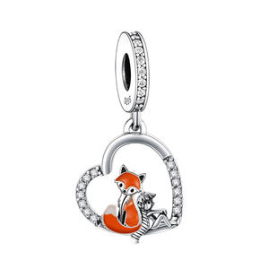 Fit Original marque bracelet à breloques 925 argent Sterling <span class=keywords><strong>petit</strong></span> <span class=keywords><strong>Prince</strong></span> et renard amour coeur pendentif perle pour les femmes fabrication de bijoux - Product Image 2