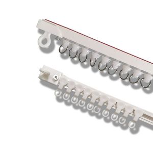Rail de rideau coulissant silencieux en PVC minimaliste avec design adhésif, sans perçage, installation facile - Product Image 1
