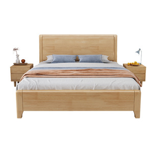Nordic Style Solid Wood <b>Bed</b> 1.8m Double Storage High Box Bedroom Furniture Birch Wood - Product Image 5