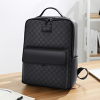 Tas Ransel Bisnis Pria untuk Perjalanan Sekolah, Model High-End, Anti Air, Bernapas, Custom Cetak Logo Seluruh Bagian, Bahan PU, untuk Laptop