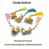 Porte-clés anti-stress en plastique, simulation de dessert (donut), avec pendentif à pompon, style féminin, pour soulager le stress des doigts, vente en gros