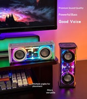 Enceinte Bluetooth Mecha Transparente avec Double Haut-parleur, Double Subwoofer, Basses Puissantes, Design Voiture de Sport Compacte, Lumières Éblouissantes pour Table