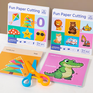 <span class=keywords><strong>Jeux</strong></span> de découpe de papier amusants Montessori, livre de <span class=keywords><strong>dessin</strong></span>, cartes d'appariement, jouets éducatifs d'intelligence pour enfants, garçons et filles - Product Image 5