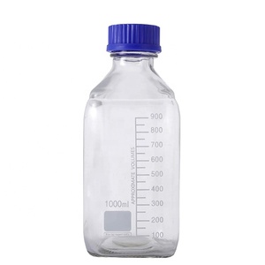 1 Liter Leak Proof Media Bottle Square Thick Graduated with GL45 Screw Lid 1000ml Durable Bottle