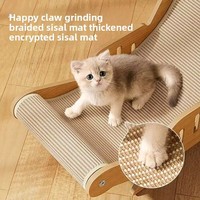 Maison et transat pour chat en sisal d'Asie du Sud-Est - Anti-chute de poils, très durable, taille extra-large, style adorable