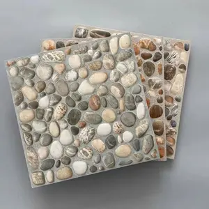 300x300mm Uneven Cobble stone 3D Form Rustikale matt glasierte Oberfläche Keramik Outdoor Garten Balkon Badezimmer Bodenfliesen