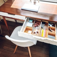 Boîte de rangement à tiroirs en bois de bambou moderne à 4 compartiments avec couvercle articulé Capacité de charge de 5kg pour l'organisation de bijoux de cuisine domestique