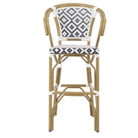 Chaise de salle à manger bistrot français moderne en rotin de bambou pour application en cuisine