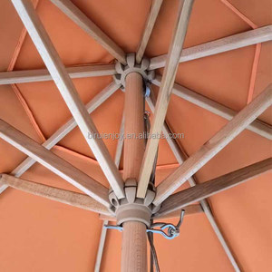 <span class=keywords><strong>Parasol</strong></span> de jardin pliable de luxe pour l'extérieur, <span class=keywords><strong>grand</strong></span> cadre en <span class=keywords><strong>bois</strong></span> à franges, protection solaire UPF50, pour la maison, le jardin, les hôtels, la piscine, la cour - Product Image 2