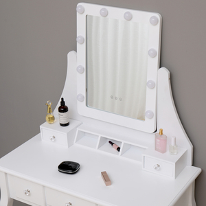 Comò da camera da letto con specchio, moderno, rimovibile, in legno bianco, personalizzabile, per trucco, per <span class=keywords><strong>donna</strong></span> - Product Image 6