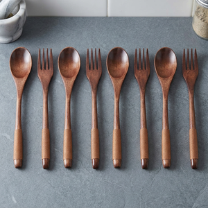 BS INTERNATIONAL Ensemble de couverts personnalisés super vendus, ustensiles en bois légers, motif abstrait vintage, poli à la main, durable - Product Image 1