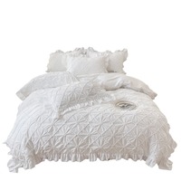 Parure de draps 100 % coton lavé couleur unie, douce, respirante, toutes saisons, avec housse de couette, respectueuse de la peau, aspect vintage, décontractée