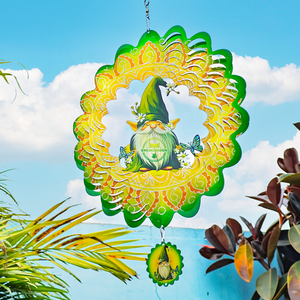 Molinetes de Viento Metálicos con Diseño de Gnomos Mariposas, Molinillo de Viento Colgante para Decoración de Exteriores, Molinillo de Viento de 12 Pulgadas para Adorno Navideño - Product Image 5