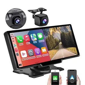 10 pollici anteriore posteriore doppia fotocamera 4K + 1080P Touch Screen dashcam BT Stereo Wireless Carplay Android Auto Mirror Video dash cam 4K