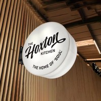 Boîte lumineuse LED ronde personnalisée double face à suspendre, enseigne publicitaire éclairée en acrylique rétroéclairée pour l'extérieur, montage mural