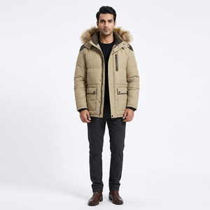Wholesale Custom Logo Men's Winter <b>Parka</b> <b>Jacket</b> Coat Solid Color Fashion Cotton Casual Outwear <b>Waterproof</b> Reversible Plus Size - Product Image 1