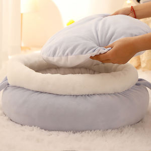 Lit rond pour chat, panier de couchage Super doux, pour dormir, petit tapis, de maison, accessoires pour produits des animaux de compagnie, en solde, hiver - Product Image 4