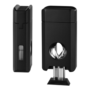 Encendedor de cigarros de llama azul fuerte portátil todo en uno con cortador en V, nuevo accesorio de encendedor de antorcha recargable para uso de cigarrillos - Product Image 4