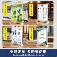 Cadre de présentation de table en plastique transparent 10x15cm (4x6 pouces) en PS, support promotionnel multi-scénarios pour prix et menus
