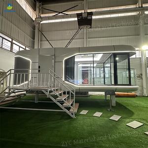 Espace d'activités préfabriqué de luxe en forme de <span class=keywords><strong>capsule</strong></span>, <span class=keywords><strong>capsule</strong></span> mobile à coque en alliage, grande cabine de maison - Product Image 2