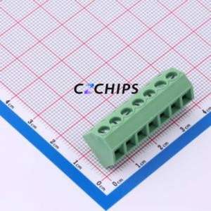 DB127S-5.0-7P-GN-S Screw Terminal Block Through hole Component (THT),P=5mm Connector 1x7P 5mm Green Through Hole - Product Image 1