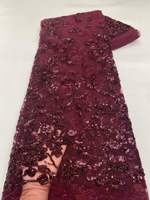 Tissu en dentelle africaine George brodé de perles et de paillettes, 100% polyester, luxueux et élégant pour robes de soirée et vêtements de fête