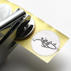 Stamped Self Adhesive <b>Stickers</b> Round Labels 45mm Gold Silver Red Gift Craft Seal - Product Image 3
