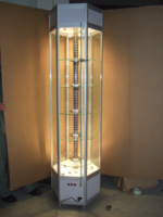 Vitrine tournante électrique hexagonale en verre/vitrine en verre tournant avec serrure