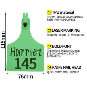 ป้ายหูสัตว์แบบกำหนดเอง HED-ET115 พร้อมบาร์โค้ดและ QR สำหรับปศุสัตว์ - Product Image 2