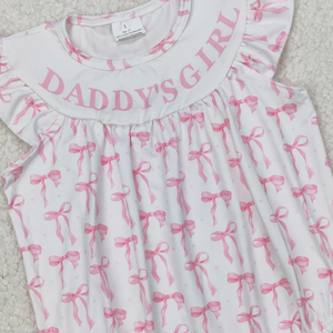 9,3 SR2806 Mameluco de bebé con patrón de pajarita Rosa todo en uno infantil con <span class=keywords><strong>chaleco</strong></span> <span class=keywords><strong>blanco</strong></span> para niños y niñas-Daddy's Girl - Product Image 3