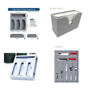 Drawer <b>Storage</b> <b>Box</b> For Knife Fork Spoon Organizer Rectangular Space Saving 41x31x5 Cm Built In <b>Kitchen</b> Cabinet Tray - Product Image 4