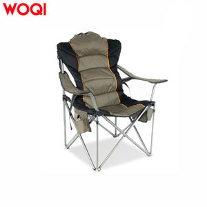 Chaise de camping pliable Woqi, structure en aluminium, tissu Oxford, chaise de jardin portable avec support lombaire et poches latérales - Product Image 2
