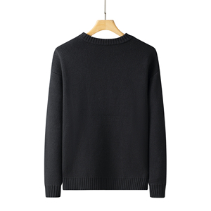 Maglione Casual a girocollo in tinta unita da uomo maglione con motivo a maglia a trama calda per decorazione con Logo autunno inverno - Product Image 3