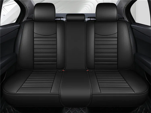 ชุดหุ้มเบาะรถยนต์หนังกันน้ำสีดำสองสี สำหรับรถบรรทุก รถตู้ รถ SUV เบาะหน้า ครบชุด ใช้ได้ทุกฤดู - Product Image 6