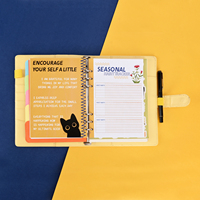 Carnet personnalisé en gros, 6 anneaux, agenda de travail, classeur budgétaire, couverture en cuir PU couleur macaron, planificateur d'affaires A6