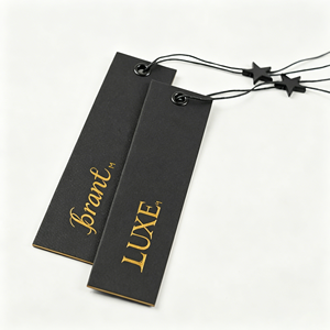 Etiquetas colgantes personalizadas negras, etiquetas de ropa de papel kraft, etiquetas colgantes impresas, precios, marcas de ropa, etiquetas para joyería - Product Image 5
