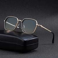 Lunettes de soleil carrées en métal avec logo personnalisé tendance Partagas, protection UV400, lunettes de soleil pour hommes