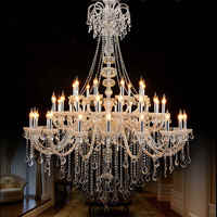 Lustre en cristal de style palais européen, éclairage suspendu à prismes de cristal multicouches pour hall d'hôtel, villa, restaurant, projet