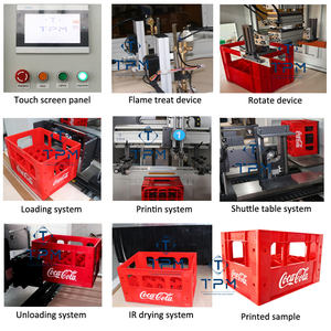 Máquina de serigrafía automática TPM de 2 colores para cajas de plástico de bebidas, cerveza y refrescos. - Product Image 4