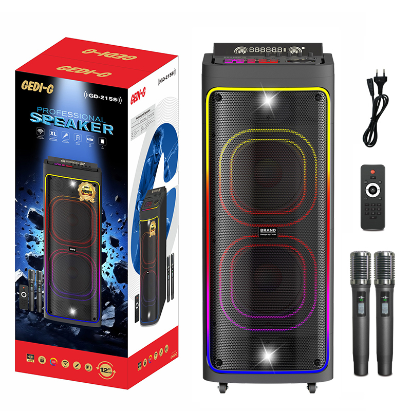 GD-2139 デュアル12インチサブウーファーボックス Bluetooth対応スピーカー