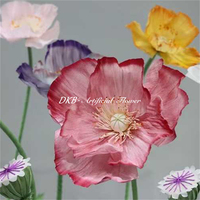 DKB Dernière Collection de Grandes Fleurs Artificielles Colorées, Ensemble de Grandes Fleurs de Pavot pour Décoration de Scène de Mariage, Grande Fleur Géante avec Support