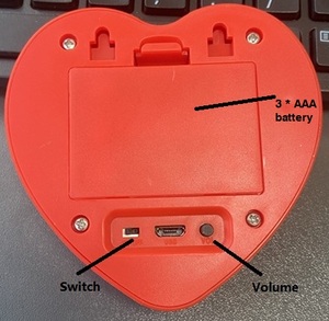 Módulos de Sonido Programables JR DTX01 con Forma de Corazón, de 16 Minutos y 16MB, Alimentados por Batería <span class=keywords><strong>AAA</strong></span>, Rojos, Grabables y con Sonido de Clic, Precio de Fábrica - Product Image 4