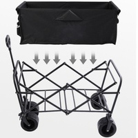 Chariot de plage pliable à quatre roues en acier inoxydable léger et portable, personnalisable OEM