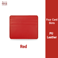 Dompet kartu kredit wanita, dompet kulit ramping Logo kecil berdiri kartu bisnis wanita