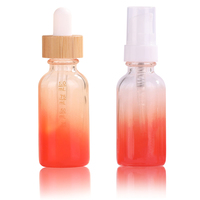 Botol Kemasan Kosmetik Kaca Mewah 30ml 60ml dengan Tutup Kayu Bambu, untuk Minyak Esensial dan Tetes Mata, Dilengkapi Cetak Sablon
