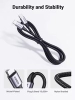 Câble USB C UGREEN 60W 3A Type C Charge rapide Transfert de données 480 Mbps Câble tressé en nylon pour iPhone Huawei Xiaomi Câble de charge