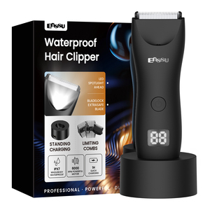 Cortadora de bolas impermeable para <span class=keywords><strong>hombre</strong></span>, <span class=keywords><strong>afeitadora</strong></span> íntima portátil, maquinilla de afeitar recargable, recortadora de ingle, parte privada para hombres - Product Image 2