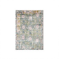 Tapis Adiva 20 pieds en polyester tissé jacquard, géométrique uni, à poils ras, lavable, avec envers antidérapant en caoutchouc, fabriqué à Gaziantep