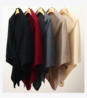 Poncho triangulaire en cachemire uni personnalisé pour femme, écharpe poncho de bureau printemps-été